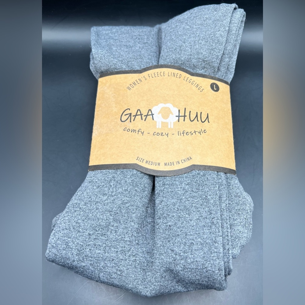 GAA HUU- Womens Lined leggings, Grey, New in package,‎ Size: Large